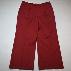Il Canto 42x32 Red Pleated Expander Waist Dress Mens Pants